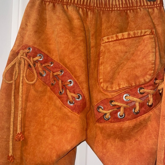 SAMARIA LEAH Aspen Spice Orange Lace-Up Hooded 2 Piece Sweatsuit Size M - Picture 8 of 16